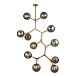 Synapse Chandelier - Aged Brass / Gray