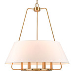 Tetbury Pendant - Aged Brass / White