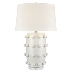Torny Table Lamp - White / White Linen