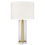 Tower Plaza Table Lamp - Gold/ Clear / White