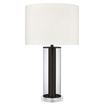 Tower Plaza Table Lamp - Black/ Clear / White