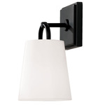 Brody Wall Sconce - Matte Black / White Fabric