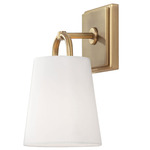 Brody Wall Sconce - Aged Brass / White Fabric