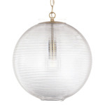 Dolan Pendant - Matte Brass / Clear Ribbed Glass