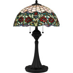 Venice Tiffany Table Lamp - Matte Black / Tiffany Multicolor