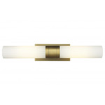 Empire Bathroom Vanity Light - Brushed Brass / Matte White