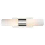 Empire Bathroom Vanity Light - Satin Nickel / Matte White