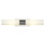 Empire Bathroom Vanity Light - Polished Nickel / Matte White