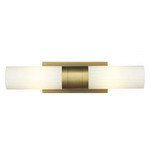 Empire Bathroom Vanity Light - Brushed Brass / Matte White