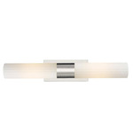 Empire Bathroom Vanity Light - Satin Nickel / Matte White