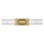 Empire Bathroom Vanity Light - Brushed Brass / Clear