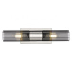 Empire Bathroom Vanity Light - Satin Nickel / Smoked