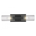 Empire Bathroom Vanity Light - Matte Black / Clear