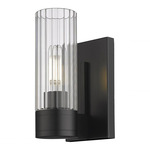 Empire Wall Sconce - Matte Black / Clear