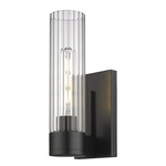 Empire Wall Sconce - Matte Black / Clear