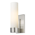 Empire Wall Sconce - Satin Nickel / Matte White