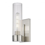 Empire Wall Sconce - Satin Nickel / Clear