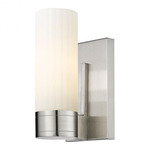 Empire Wall Sconce - Satin Nickel / Matte White