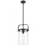 Pilaster Pendant - Matte Black / Clear