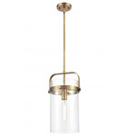 Pilaster Pendant - Brushed Brass / Clear