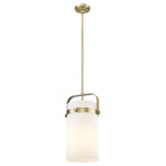 Pilaster Pendant - Brushed Brass / Matte White