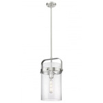 Pilaster Pendant - Satin Nickel / Clear Seedy