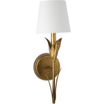 River Reed Wall Sconce - Antique Gold Leaf / Natural Linen