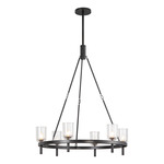 Lucian Round Chandelier - Urban Bronze / Clear