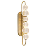 Marni Bathroom Vanity Light - Natural Brass / Clear Ribbed