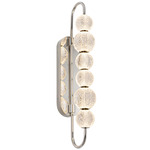 Marni Bathroom Vanity Light - Polished Nickel / Clear Ribbed