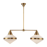 Willard Linear Pendant - Vintage Brass / Matte Opal