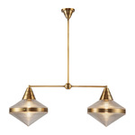 Willard Linear Pendant - Vintage Brass / Clear Prismatic