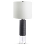 Locke Table Lamp - Crystal / Matte Black / White
