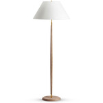 Portland Floor Lamp - Antique Brass / Light Wood / Off White