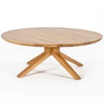 Cross Round Coffee Table - Natural Oak