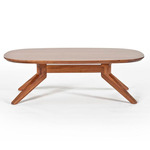 Cross Oval Coffee Table - Walnut