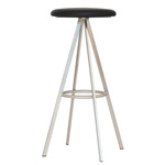 Quad Space Counter / Bar Stool - Stainless Steel / Black Leather