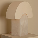 Edna Table Lamp - White Alabaster / Ecru Cotton