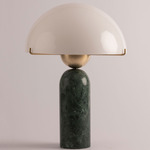 Peono Table Lamp - Green Marble / Opal