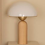 Peono Table Lamp - Oak / Opal