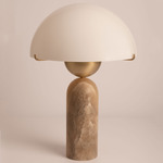 Peono Table Lamp - Tobacco Alabaster / Opal