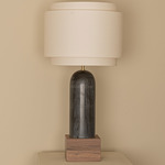 Pura Kelo Duoble Table Lamp - Black Marble / Ecru Cotton