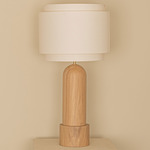 Pura Kelo Duoble Table Lamp - Oak / Ecru Cotton