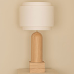 Pura Kelo Duoble Table Lamp - Oak / Ecru Cotton