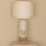 Pura Kelo Duoble Table Lamp - Oak / Ecru Cotton