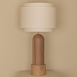 Pura Kelo Duoble Table Lamp - Walnut / Ecru Cotton