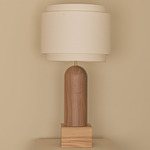 Pura Kelo Duoble Table Lamp - Walnut / Ecru Cotton