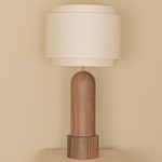 Pura Kelo Duoble Table Lamp - Walnut / Ecru Cotton