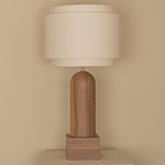 Pura Kelo Duoble Table Lamp - Walnut / Ecru Cotton