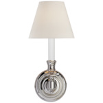 French Wall Sconce - Polished Nickel / Linen